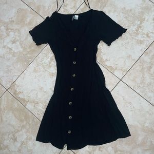 Beautiful spring, black dress, flowy adorable with buttons running down center
